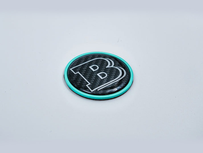Mercedes-Benz G-Class W463 W463A Hood Scoop Metal Badge Tiffany Blue with Black Center and Gray Logo Brabus Emblem 55mm